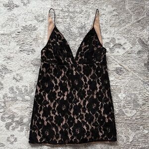 Free People Black and Tan Lace Dress